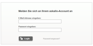 Eingabemaske vom Kundenlogin