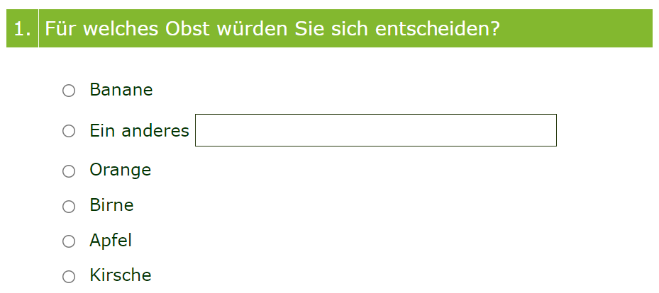 Alle Antworten zufällig anordnen