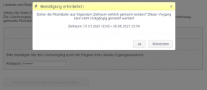 Rückläufer löschen letzte Bestätigung