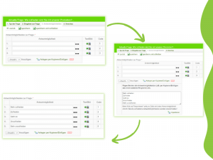 Schnelles Anlegen von Antworten