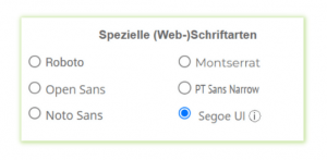 Spezielle (Web-) Schriftarten